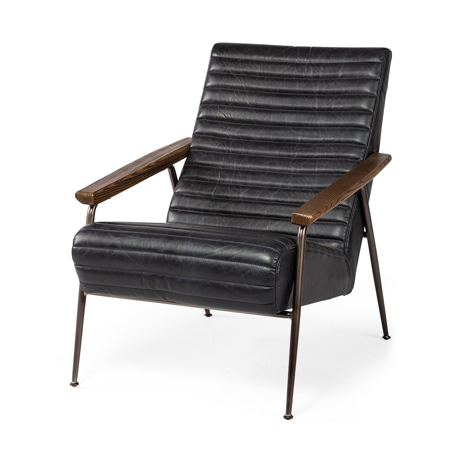 Gunner Chair : Black Leather – Bungalow Home Furnishings